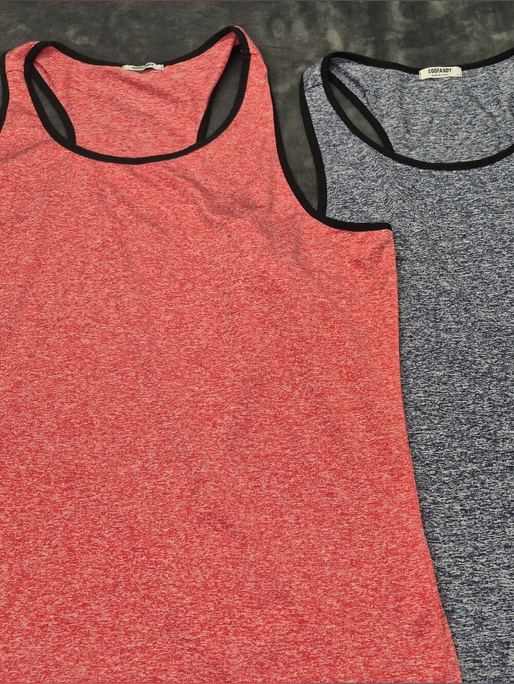 COOFANDY Bundle 2 Pcs  Mens Size XL Blue /orange Tank Top Sleeveless Shirt